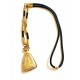 Thaichain. Black chain with cylinder in steel/gold. 71cm. 2 colors