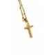 Small Cross with stone, 3 cm. Choose with or without chain. Steel/gold.