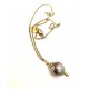 Baroqueca  2 cm purple Pearl with steel chain/gold