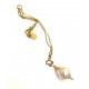 Baroque 2 cm pink Pearl with steel chain/gold