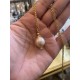 Baroque 2 cm pink Pearl with steel chain/gold