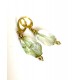 Green peridot earrings. Steel/gold