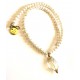 5-6 mm Pearl chain with beautiful quartz pendant. Choose length.. Steel/gold