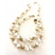 10-11 mm white freshwater pearl chain.  select length. Steel/gold