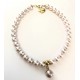 10 mm pink south sea shell pearl chain. Choose length.Steel/gold