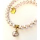 10 mm pink south sea shell pearl chain. Choose length.Steel/gold