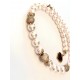 10 mm pink south sea shell pearl chain. Choose length.Steel/rosegold