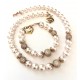 10 mm pink south sea shell pearl bracelet. with pearl. Steel/rosegold