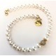 10 mm white south sea shell pearl chain with gold ball