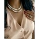 10 mm white south sea shell pearl chain with gold ball