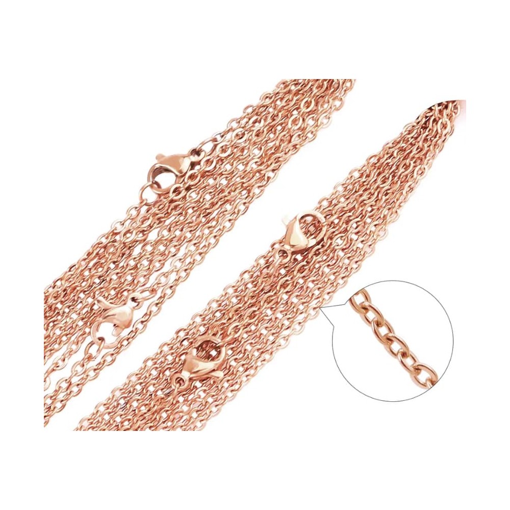 2 mm thin Anker steel chain/rosegold, with logo (choose length)