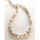 10 mm freshwater pearl chain. Purple. select length. Steel/gold