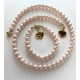 8 mm south sea shell pearl bracelet. pink. Steel/gold