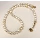 8 mm creme south sea shell pearl chain. Choose length. Steel/gold