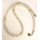 8 mm creme south sea shell pearl chain. Choose length. Steel/gold