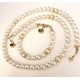 8 mm creme south sea shell pearl chain. Choose length. Steel/gold