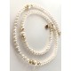 Small 5-6 mm freshwater pearl necklaces. select length. Steel/gold