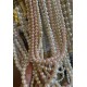 8 mm creme south sea shell pearl chain. Choose length. Steel/gold