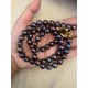 11 mm black freshwater pearl chain. Steel/gold