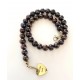 11 mm black freshwater pearl chain. Steel/gold