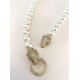 12 mm white south sea shell pearl chain. With big panther lock.