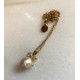 Baroque 2.5 cm Pearl with bow. steel chain/gold