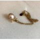 Baroque 2.5 cm Pearl with bow. steel chain/gold