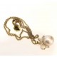 Baroque 2.5 cm Pearl with bow. steel chain/gold