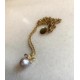 Small 9-10 mm Pearls with bow grey/adventurous. Steel/gold