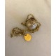 Small 9-10 mm Pearl earrings ore 2 cm big pendant grey/adventurous. Steel/gold