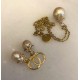 Small 9-10 mm Pearl earrings ore 2 cm big pendant grey/adventurous. Steel/gold