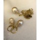 Small 9-10 mm Pearl earrings ore 2 cm big pendant grey/adventurous. Steel/gold