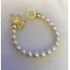 8 mm cream south sea shell pearl bracelet. With bow closured