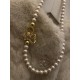 8 mm creme south sea shell pearl chain. With bow closure